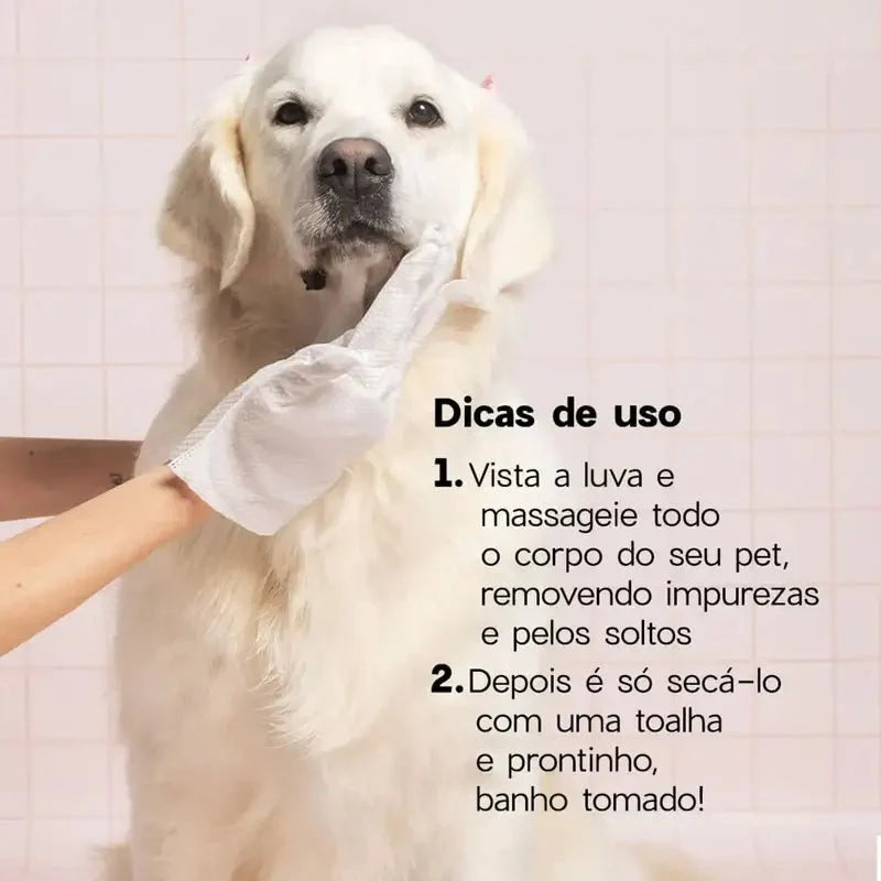 Luva Dougez limpa em segundos, sem banho, sem bagunça!